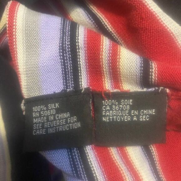 ASL Kasper & Co. Silk Black/Red/Lavendar stripe square neck sweater, size 3X - Picture 4 of 4